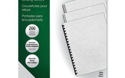 Expressions Classic Grain Texture Presentation Covers for Binding Systems, White, 11.25 x 8.75, Unpunched, 200/Pack