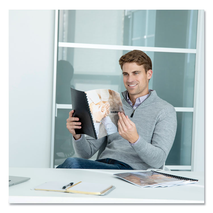 Executive Leather-Like Presentation Cover, Navy, 11.25 x 8.75, Unpunched, 50/Pack - Image 5