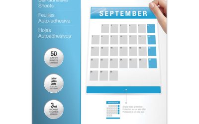 Self-Adhesive Laminating Sheets, 3 Mil, 9.25″ X 12″, Gloss Clear, 50/box