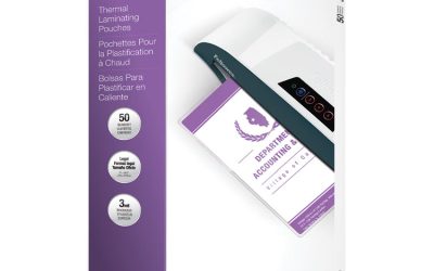 Laminating Pouches, 3 Mil, 9″ X 14.5″, Gloss Clear, 50/pack
