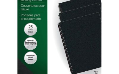 Futura Presentation Covers for Binding Systems, Opaque Black, 11.25 x 8.75, Unpunched, 25/Pack