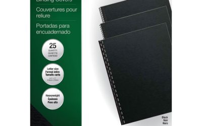 Futura Presentation Covers for Binding Systems, Opaque Black, 11 x 8.5, Unpunched, 25/Pack