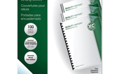 Crystals Transparent Presentation Covers for Binding Systems, Clear, with Round Corners, 11.25 x 8.75, Unpunched, 100/Pack