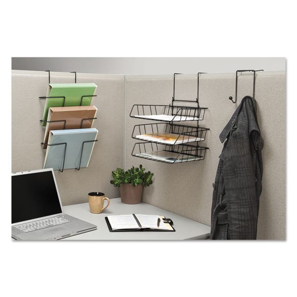Partition Additions Wire Double-Garment Hook, 4 x 5.13 x 6, Over-the Panel Mount,  Black - Image 4