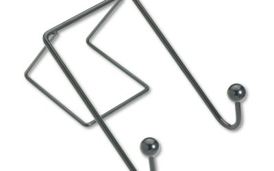 Partition Additions Wire Double-Garment Hook, 4 x 5.13 x 6, Over-the Panel Mount, Black