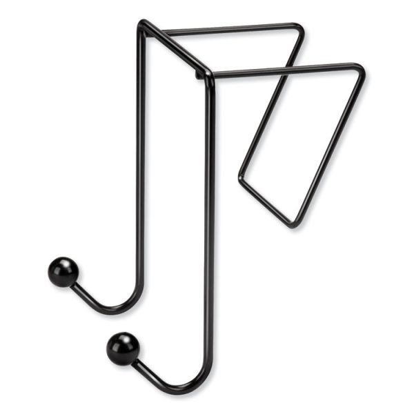 Partition Additions Wire Double-Garment Hook, 4 x 5.13 x 6, Over-the Panel Mount,  Black - Image 5
