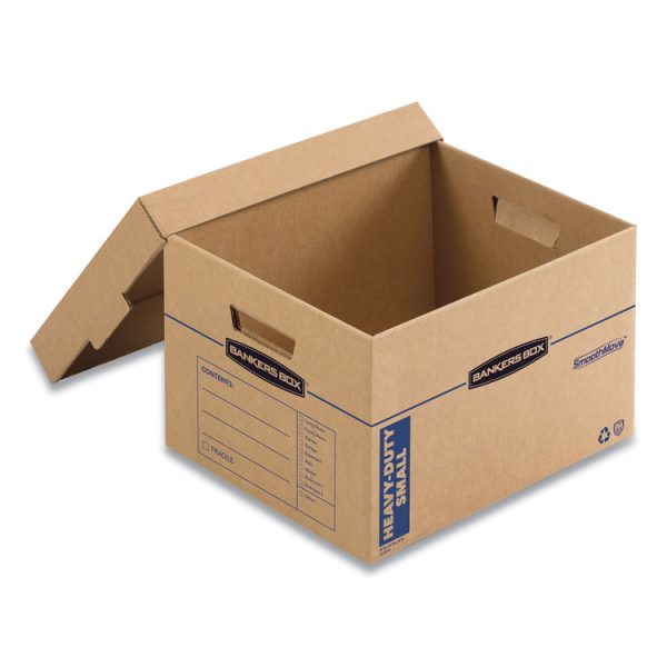 SmoothMove Maximum Strength Moving Boxes, Half Slotted Container (HSC), Small, 15" x 15" x 12", Brown/Blue, 8/Pack - Image 2