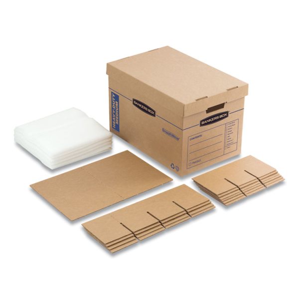 SmoothMove Kitchen Moving Kit with Dividers + Foam, Half Slotted Container (HSC), Medium, 12.25" x 18.5" x 12", Brown/Blue - Image 5