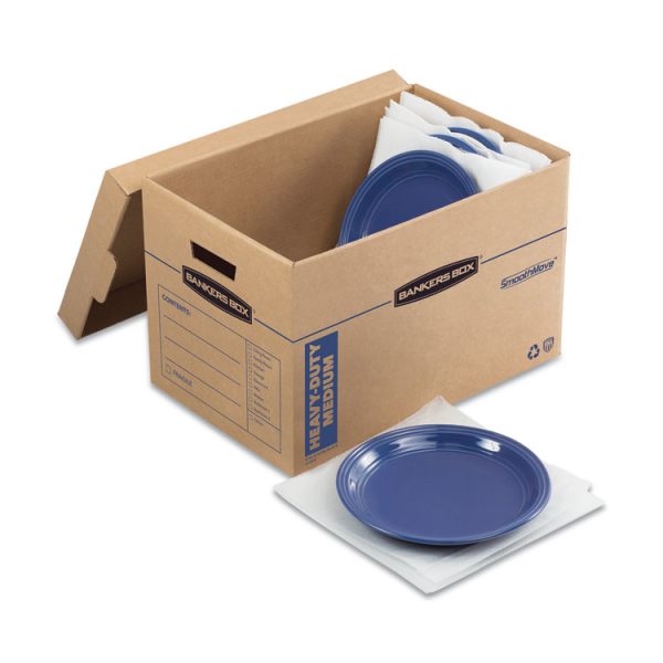 SmoothMove Kitchen Moving Kit with Dividers + Foam, Half Slotted Container (HSC), Medium, 12.25" x 18.5" x 12", Brown/Blue - Image 3