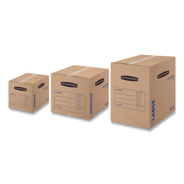 SmoothMove Basic Moving Boxes, Regular Slotted Container (RSC), Large, 18" x 18" x 24", Brown/Blue, 15/Carton - Image 5
