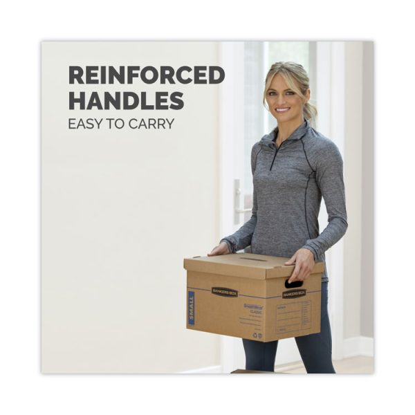SmoothMove Classic Moving/Storage Boxes, Half Slotted Container (HSC), Large, 17" x 21" x 17", Brown/Blue, 5/Carton - Image 5