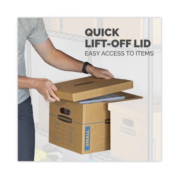 SmoothMove Classic Moving/Storage Boxes, Half Slotted Container (HSC), Large, 17" x 21" x 17", Brown/Blue, 5/Carton - Image 6