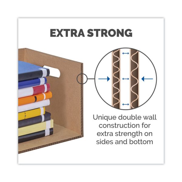 SmoothMove Classic Moving/Storage Boxes, Half Slotted Container (HSC), Large, 17" x 21" x 17", Brown/Blue, 5/Carton - Image 4