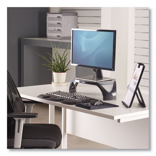 Smart Suites Corner Monitor Riser, For 21" Monitors, 18.5" X 12.5" X 3.88" To 5.13", Black/clear Frost, Supports 40 Lbs - Image 5