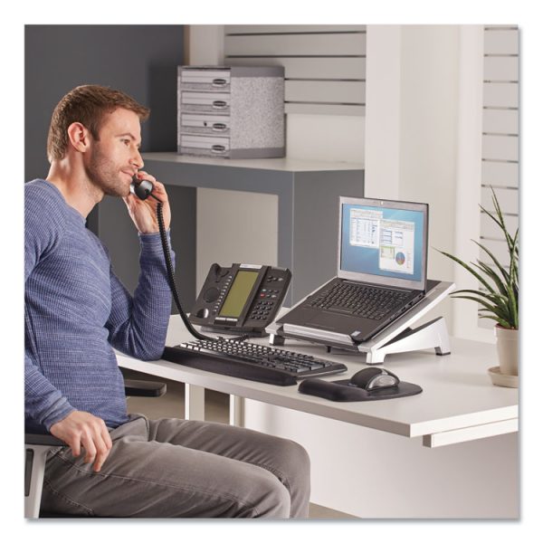 Office Suites Laptop Riser, 15.13" X 11.38" X 4.5" To 6.5", Black/silver, Supports 10 Lbs - Image 4