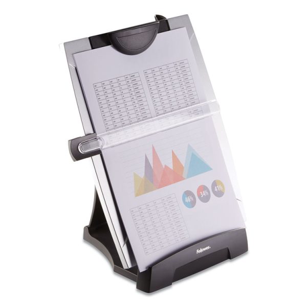 Office Suites Desktop Copyholder With Memo Board, 150 Sheet Capacity, Plastic, Black/silver - Image 3