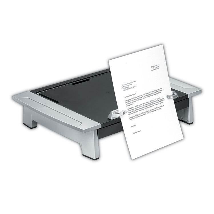 Office Suites Monitor Riser Plus, 19.88" X 14.06" X 4" To 6.5", Black/silver, Supports 80 Lbs - Image 3