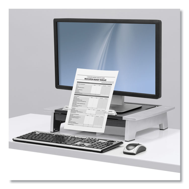 Office Suites Monitor Riser Plus, 19.88" X 14.06" X 4" To 6.5", Black/silver, Supports 80 Lbs - Image 4