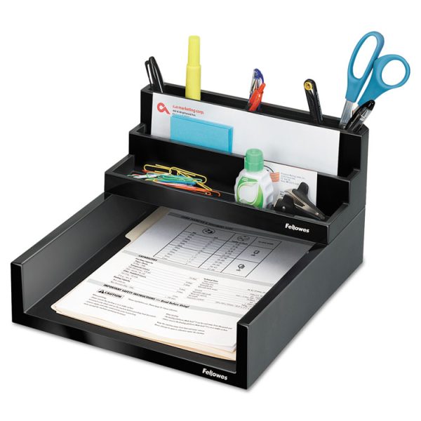 Designer Suites Desktop Organizer, 7 Compartments, Plastic, 11.13 x 5 x 3.78, Black Pearl - Image 3