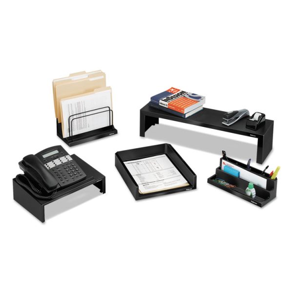Designer Suites Desktop Organizer, 7 Compartments, Plastic, 11.13 x 5 x 3.78, Black Pearl - Image 4
