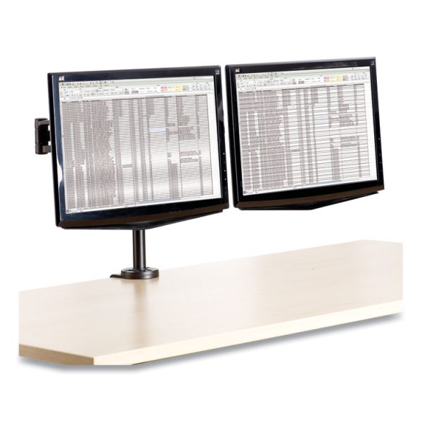 Professional Series Depth Adjustable Dual Monitor Arm, 360 Deg Rotation, 37 Deg Tilt, 360 Deg Pan, Black, Supports 24 Lb - Image 3