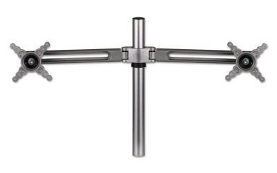 Lotus Dual Monitor Arm Kit, For 26″ Monitors, Silver, Supports 13 Lb