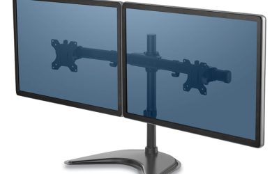 Professional Series Freestanding Dual Horizontal Monitor Arm, For 30″ Monitors, 35.75″ X 11″ X 18.25″, Black, Supports 17 Lb