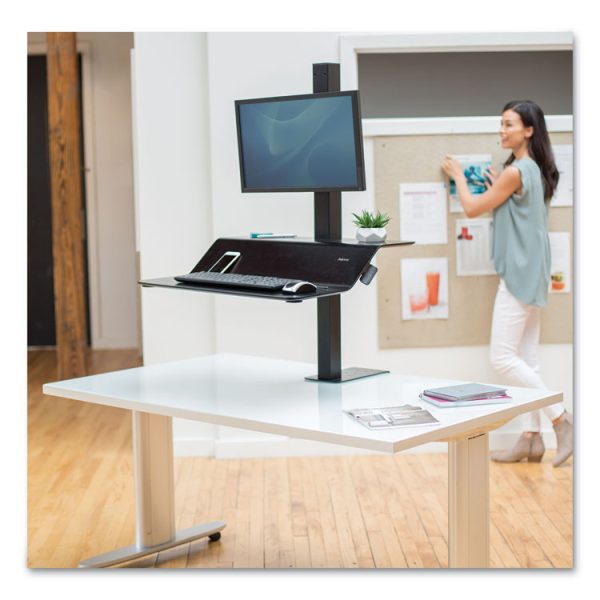 Lotus Ve Sit-Stand Workstation, 29" X 28.5" X 27.5" To 42.5", Black - Image 5