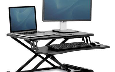 Corsivo Sit-Stand Workstation, 31.5″ X 24.25″ X 16″, Black