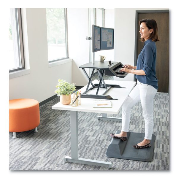 Lotus Lt Sit-Stand Workstation, 34.38" X 28.38" X 7.62", Black - Image 6