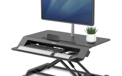 Lotus Lt Sit-Stand Workstation, 34.38″ X 28.38″ X 7.62″, Black