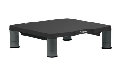 Standard Monitor Riser, 13.38″ X 13.63″ X 2″ To 4″, Graphite, Supports 60 Lbs