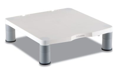 Standard Monitor Riser, For 21″ Monitors, 13.38″ X 13.63″ X 2″ To 4″, Platinum/graphite, Supports 60 Lbs