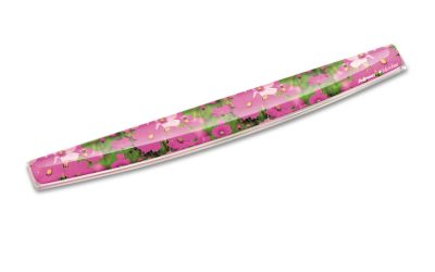 Photo Gel Keyboard Wrist Rest with Microban Protection, 18.56 x 2.31, Pink Flowers Design