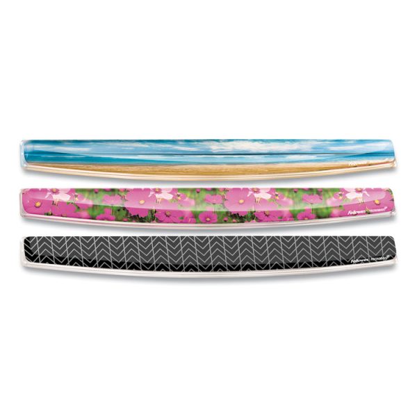 Photo Gel Keyboard Wrist Rest with Microban Protection, 18.56 x 2.31, Pink Flowers Design - Image 2