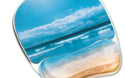Photo Gel Mouse Pad with Wrist Rest with Microban Protection, 7.87 x 9.25, Sandy Beach Design