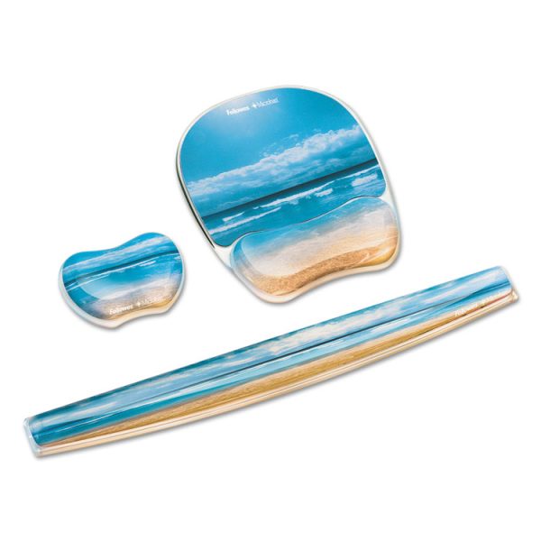 Photo Gel Mouse Pad with Wrist Rest with Microban Protection, 7.87 x 9.25, Sandy Beach Design - Image 3