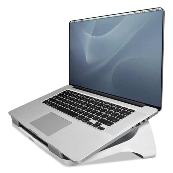 I-Spire Series Laptop Lift, 13.19" X 9.31" X 4.13", White/gray, Supports 10 Lbs - Image 2