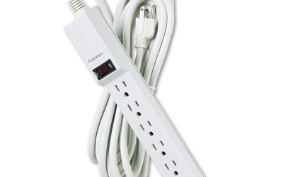 Power Strip, 6 Outlets, 15 ft Cord, Platinum