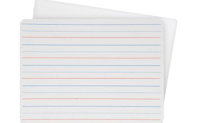 Two-Sided Red and Blue Ruled Dry Erase Board, 12 x 9, Ruled White Front/Unruled White Back, 12/Pack
