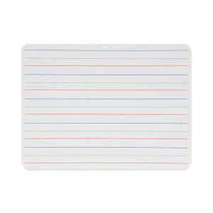 Magnetic Two-Sided Red and Blue Ruled Dry Erase Board, 12 x 9, Ruled White Front/Unruled White Back, 12/Pack