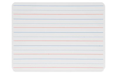 Magnetic Two-Sided Red and Blue Ruled Dry Erase Board, 12 x 9, Ruled White Front/Unruled White Back, 12/Pack