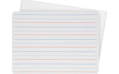 Two-Sided Red and Blue Ruled Dry Erase Board, 12 x 9, Ruled White Front/Unruled White Back, 24/Pack
