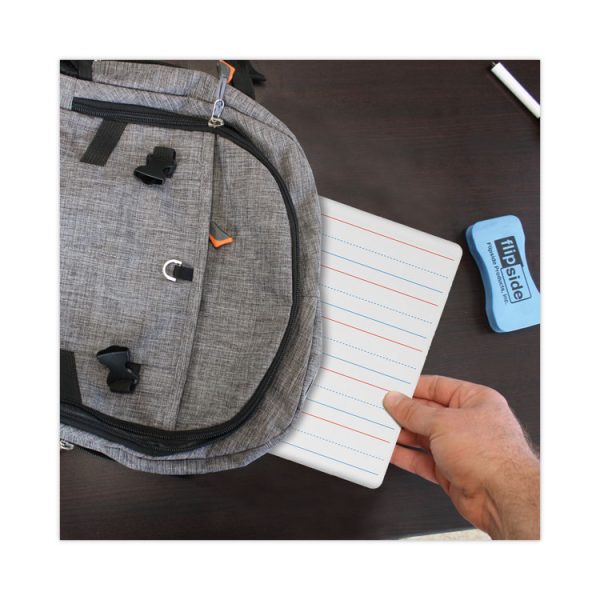 Two-Sided Red and Blue Ruled Dry Erase Board, 12 x 9, Ruled White Front/Unruled White Back, 24/Pack - Image 4