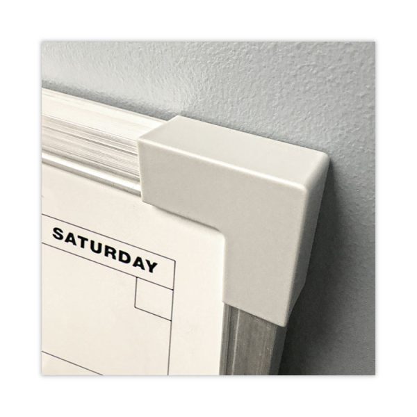 Framed Calendar Dry Erase Board, 24 x 18, White Surface, Silver Aluminum Frame - Image 2
