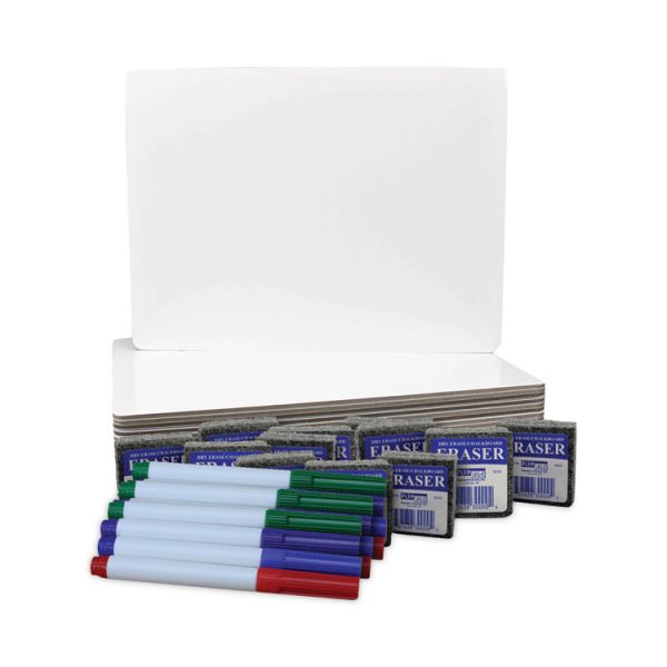 Dry Erase Board Set with Assorted Color Markers, 12 x 9, White Surface, 12/Pack - Image 2