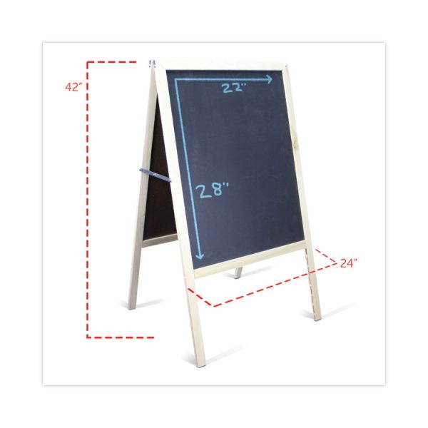 Black Chalkboard Marquee, 24 x 42, Black Surface, Natural Wood Frame - Image 2