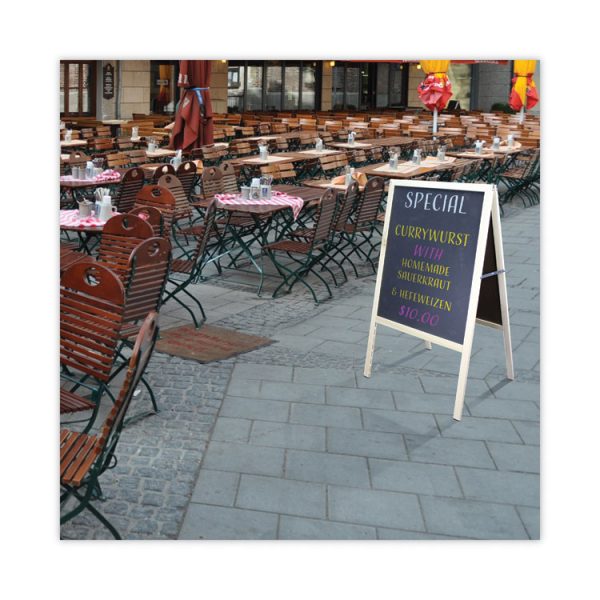 Black Chalkboard Marquee, 24 x 42, Black Surface, Natural Wood Frame - Image 5