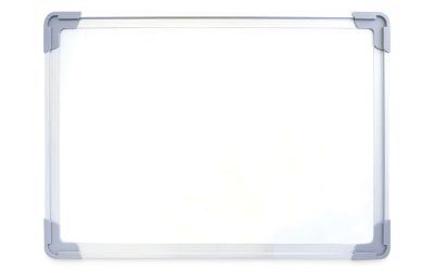 Dual-Sided Desktop Dry Erase Board, 18 x 12, White Surface, Silver Aluminum Frame