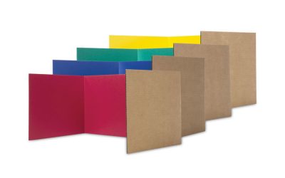 Study Carrel, 48 x 12, Assorted Colors, 24/Pack